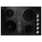30 in. Electric Downdraft Cooktop in Black with 4 Elements