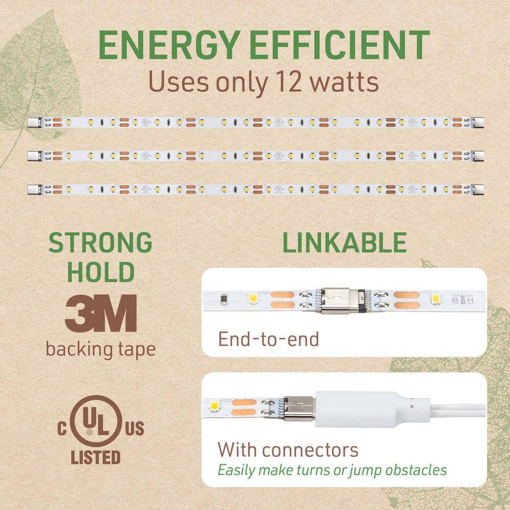 Warm White 36'' LED Under Cabinet Strip Light Kit