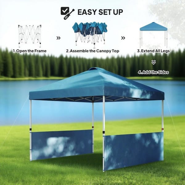 SEGAWE 10x10' Pop-Up Canopy – Outdoor Party Tent With Wheeled Bag, 3 Colors