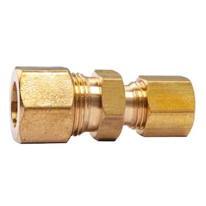3/8 in. O.D. x 1/4 in. O.D. Brass Compression Reducing Coupling Fitting (25-Pack)