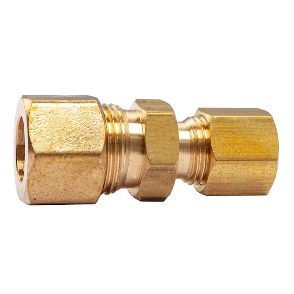 LTWFITTING 3/8 in. O.D. x 1/4 in. O.D. Brass Compression Reducing Coupling Fitting (25-Pack)