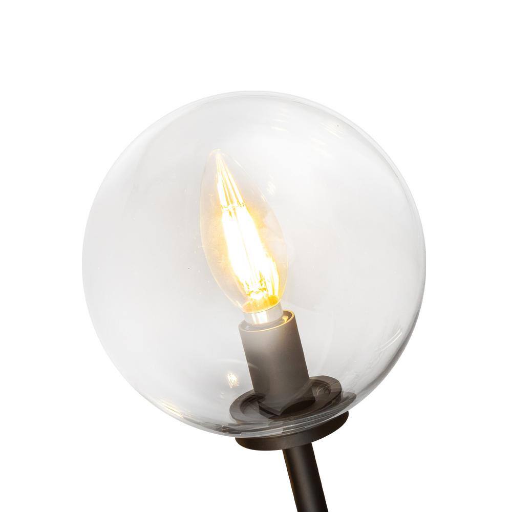 Cassia Matte Black and Clear Glass Wall Sconce
