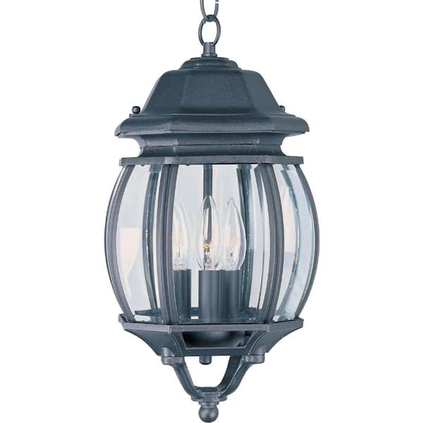 Maxim Lighting Crown Hill Black 3-Light Outdoor Hanging Lantern