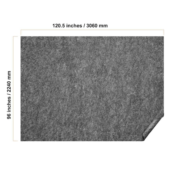 Rug Pad Without Slip Resistance, 96.06 x 120.47in. Protective Cushioning Carpet Pad,0.24in. Thick-Dual Surface Felt,Gray