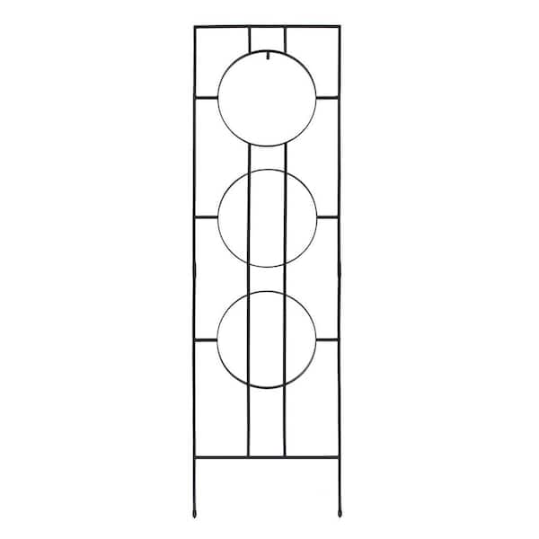 Achla Designs Modern Samsara Decorative Garden Trellis, 79.75 in. Tall, Black Powder Coat Finish