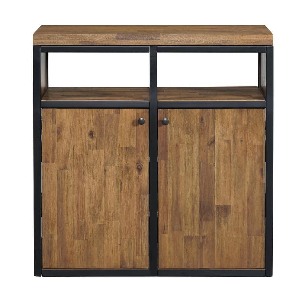 Lloyd 31" Wide Rustic Industrial Metal Frame Shoe Storage Cabinet