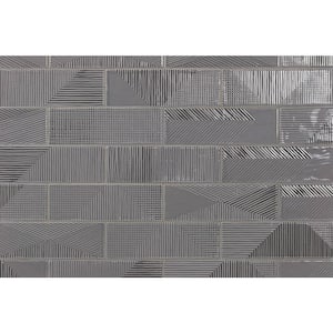 Ace Dark Gray 2 in. x 8 in. Polished Ceramic Subway Wall Tile (38 pieces / 5.38 sq. ft. / case)