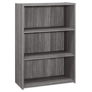36 in. Grey with 3-Storage Shelves Composite Bookcase