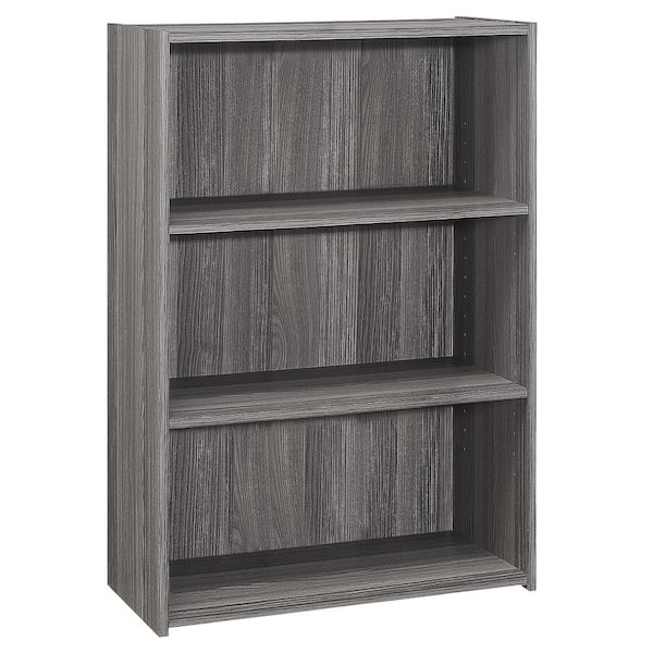 Unbranded 36 in. Grey with 3-Storage Shelves Composite Bookcase