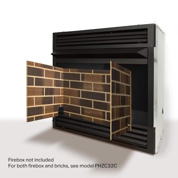 Pleasant Hearth ZRP320 Zero Clearance Firebox 32 Brick Panel Set