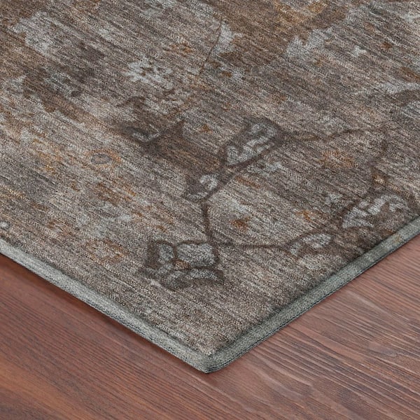 Mayfield Premium Machine Washable Abstract AMF2299 Brown 3 ft. x 4 ft. Area Rug