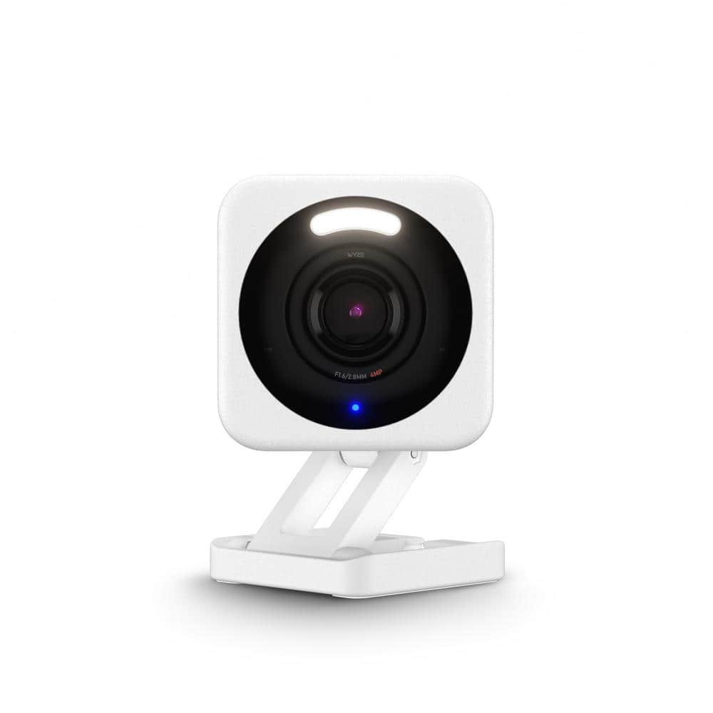 Wyze - Cam V4 2.5k QHD WiFi, Indoor/Outdoor, Wired Security Camera with Color Night Vision - White