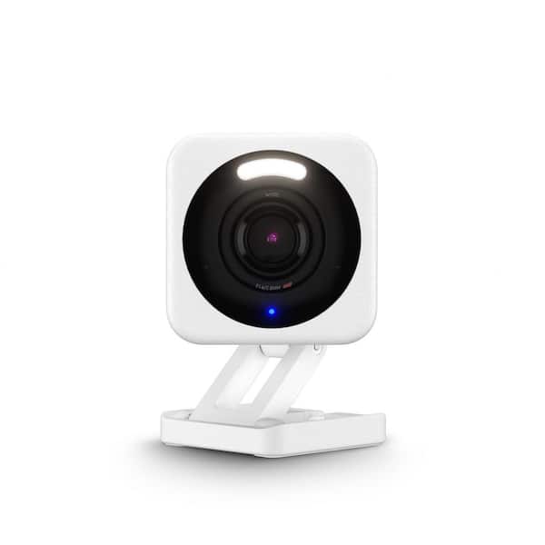 Wyze Cam v4 Wi-Fi 2.5K QHD Indoor/Outdoor Plug-In Smart Home Security Camera, Color Night Vision, 2-Way Audio (White)