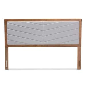 Baxton Studio Iden Light Grey and Walnut Brown King Headboard 192