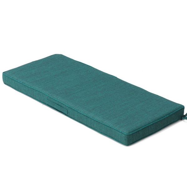 1-Piece 18 in. x 42 in. Rectangular Outdoor Bench Cushion in Green