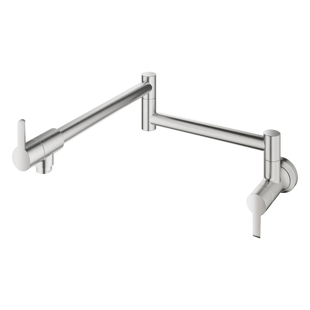 Sleek Stainless Steel Wall-Mounted Modern Pot Filler