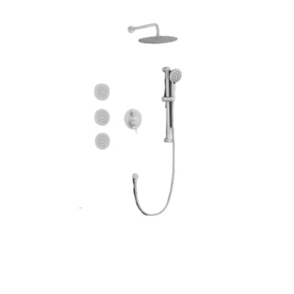 Lukvuzo Jet Shower System with Bodysprays Hand Shower and Slide Bar in White