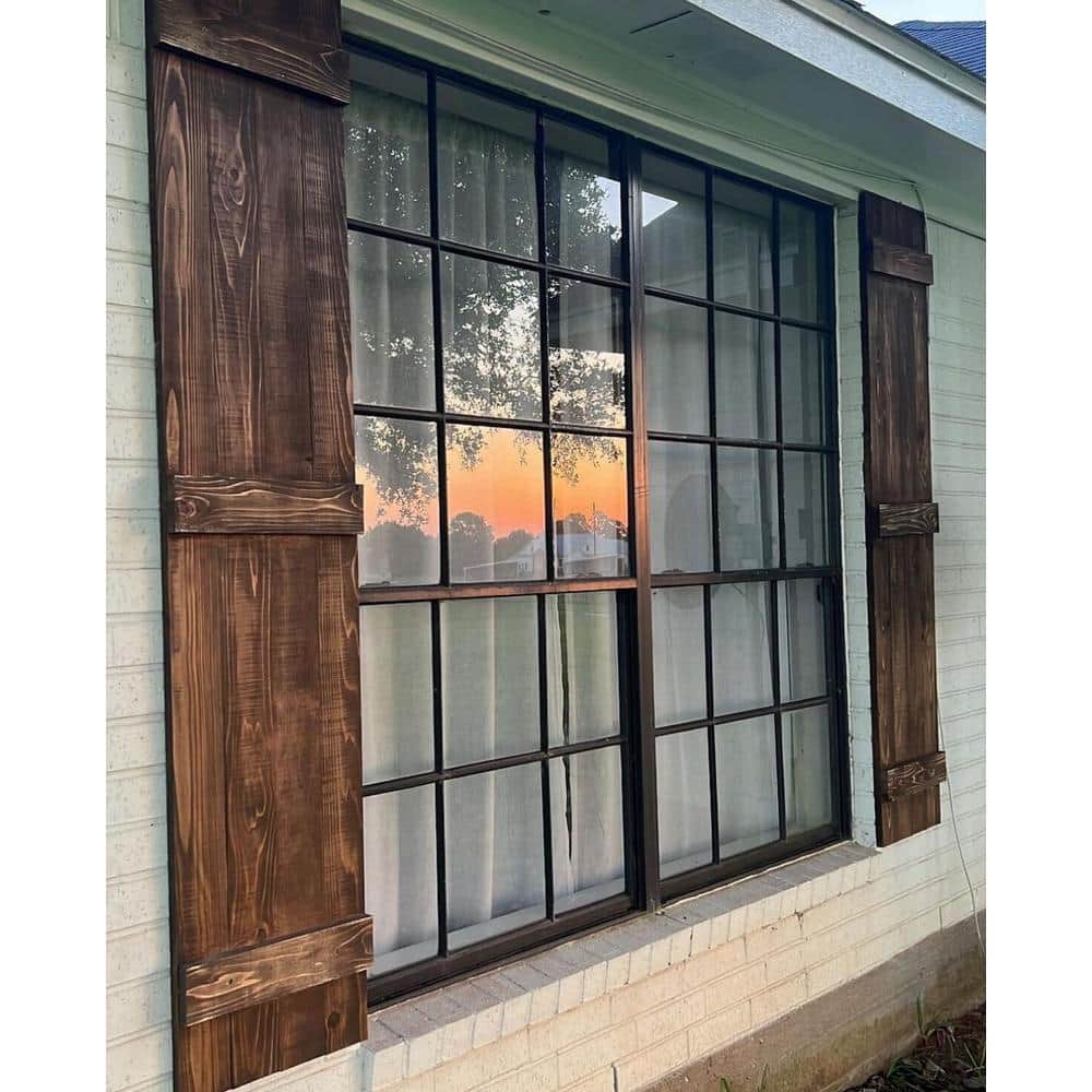 Dirty Blonde Cedar Board and Batten Exterior Shutters, 14x84