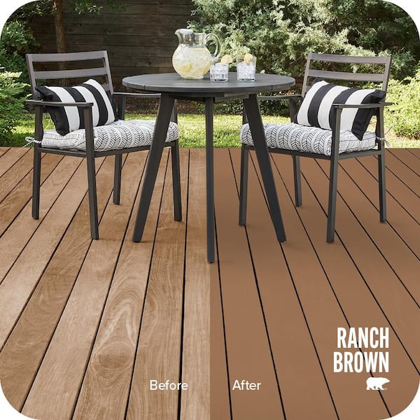 1 gal. #S240-6 Ranch Brown Solid Color Waterproofing Exterior Wood Stain