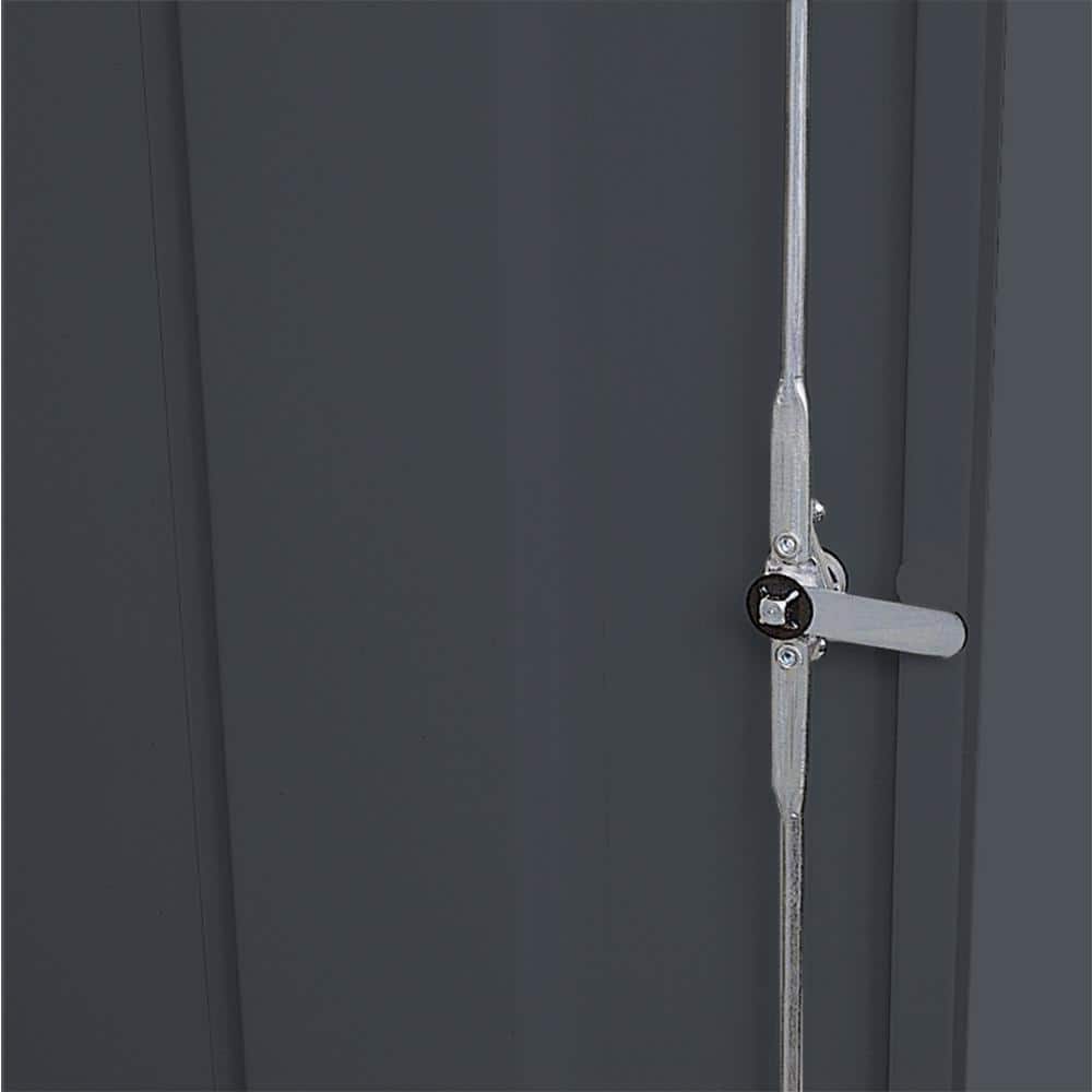 Charcoal Gray Steel Freestanding Lockable Office Cabinet with Adjustable Shelving