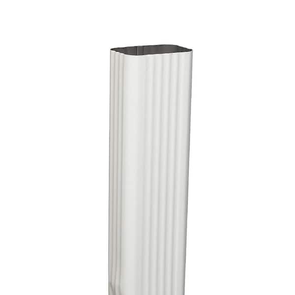 3 in. x 4 in. x 10 ft. High Gloss 80° White Aluminum Downspout
