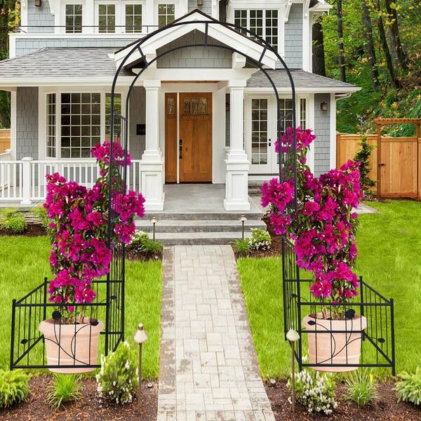 ToolCat 79.5 in. W x 86.6 in. H Metal Garden Arch Outdoor Trellis