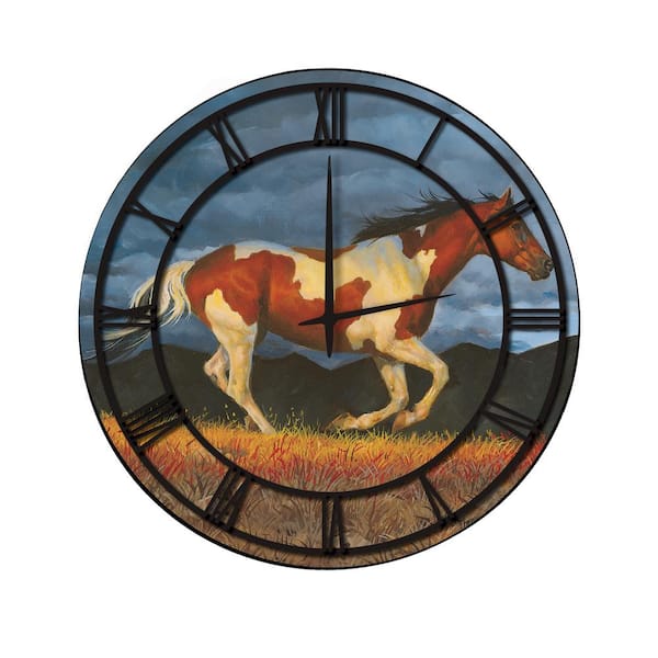 Unbranded "Storm Front" Full Coverage Art and Black Numbers Imaged Wall Clock