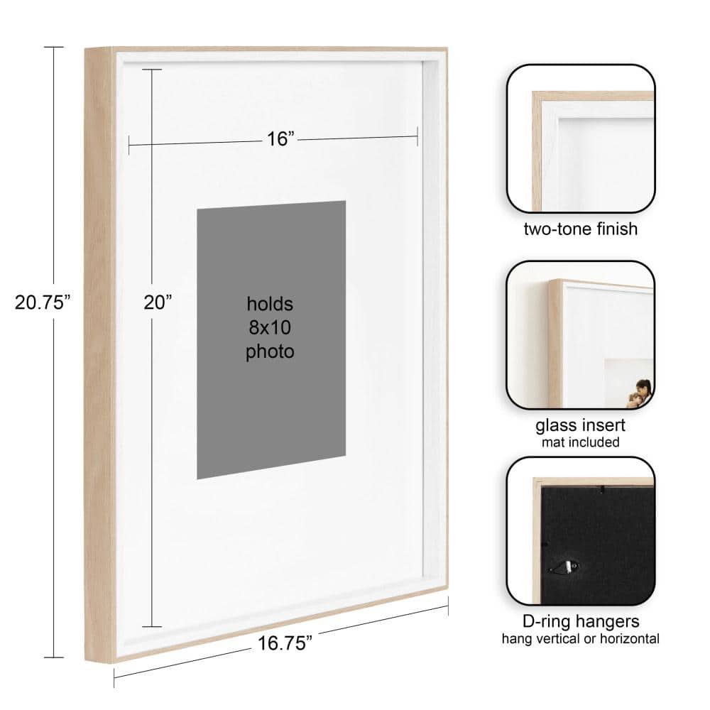 Classic White and Natural 16x20 Tabletop and Wall Photo Frame Set