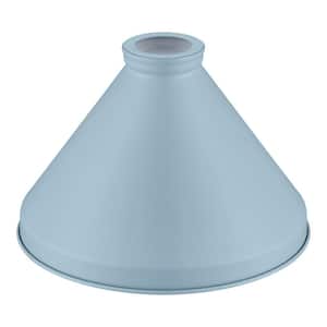 2-1/4 in. Large Light Blue Metal Cone Pendant Light Shade