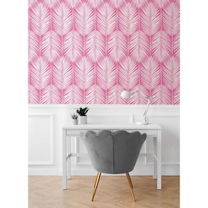 Pink Palm Silhouette Vinyl Peel and Stick Wallpaper Roll (Covers 30.75 sq. ft.)
