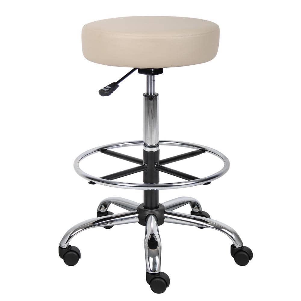 Boss Caressoft Medical 34 in. H Beige Drafting Stool, Pneumatic Lift, Armle