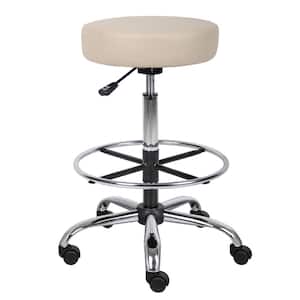 Boss Caressoft Medical 34 in. H Beige Drafting Stool, Pneumatic Lift, Armless