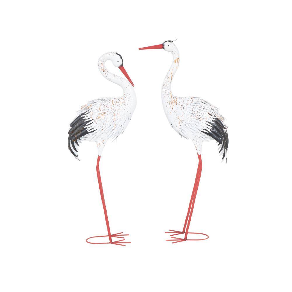 Litton Lane 41 in. Oversized Metal Tall Crane Garden Sculpture with