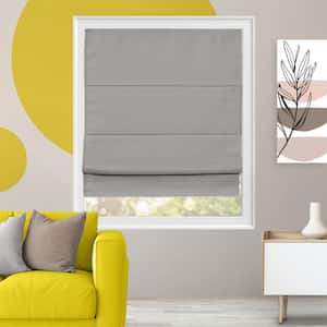 Doheny Pearl Grey Blackout Cordless Polyester Roman Shades - 47 in. W x 64 in. L