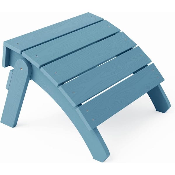 Mximu Blue Plastic Classic Outdoor Folding Adirondack Ottoman
