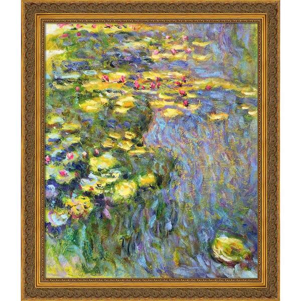 LA PASTICHE Water Lilies by Claude Monet Baroque Antiqued Framed Abstract Art Print 25.5 in. x 29.5 in.