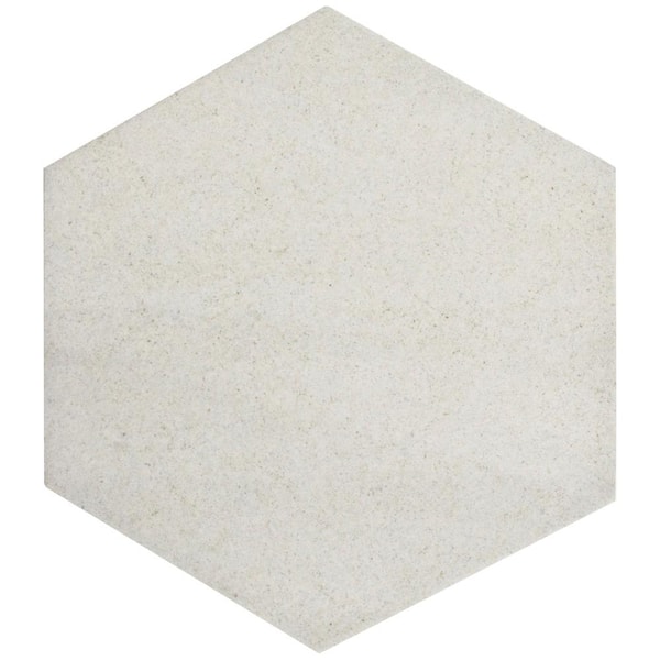 Merola Tile Vintage Hex Blanco 8-1/2 in. x 9-3/4 in. Porcelain Floor and Wall Take Home Tile Sample