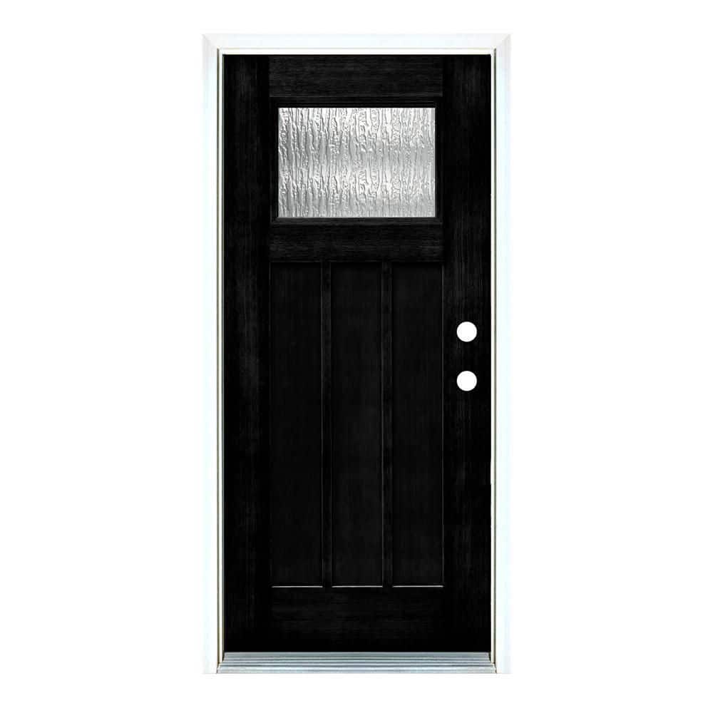 MP Doors 36 in. x 80 in. LeftHand Inswing Water Wave Glass Craftsman