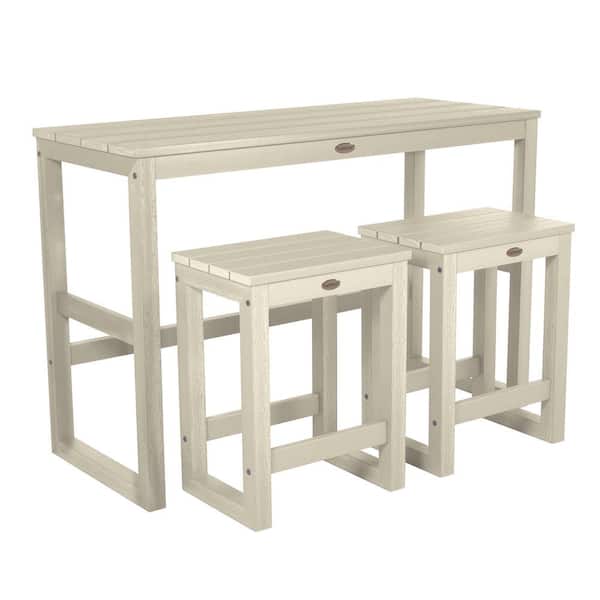 Highwood Monroe Modern Whitewash Counter Height Balcony 3-Piece Set