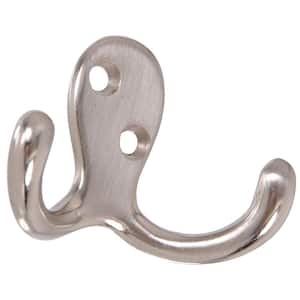Double Clothes Hook in Satin Nickel (5-Pack)