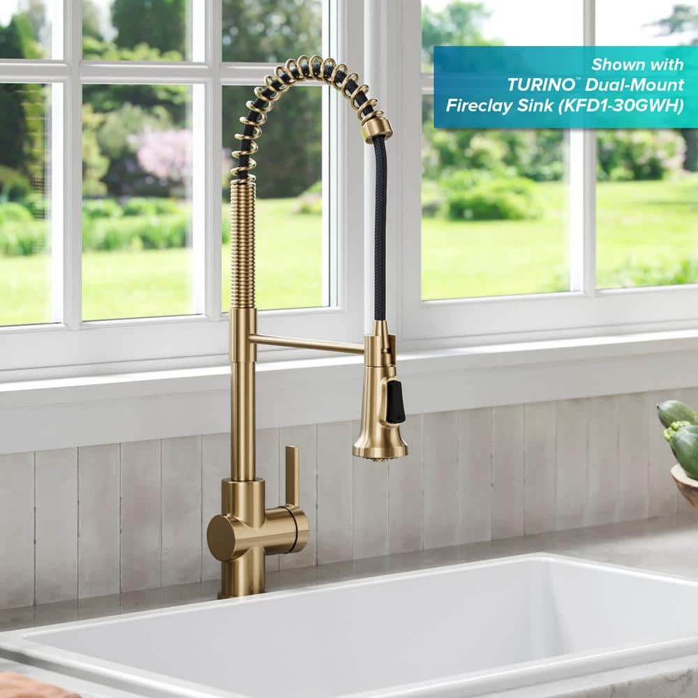 Champagne Bronze Commercial Style Pull-Down Kitchen Faucet