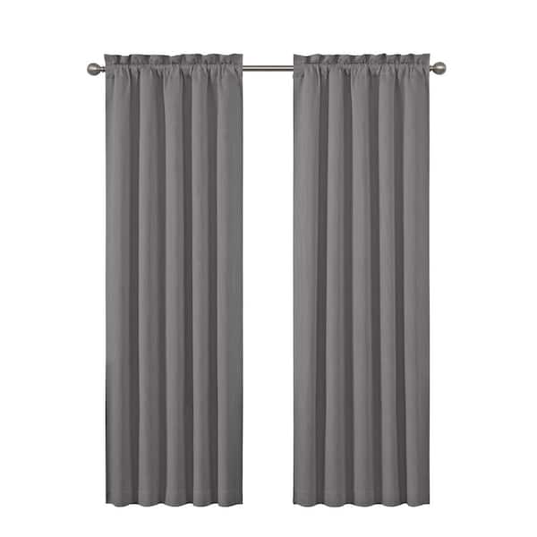 Eclipse Corinne 42 in. W x 84 in. L Blackout Window Panel in Grey