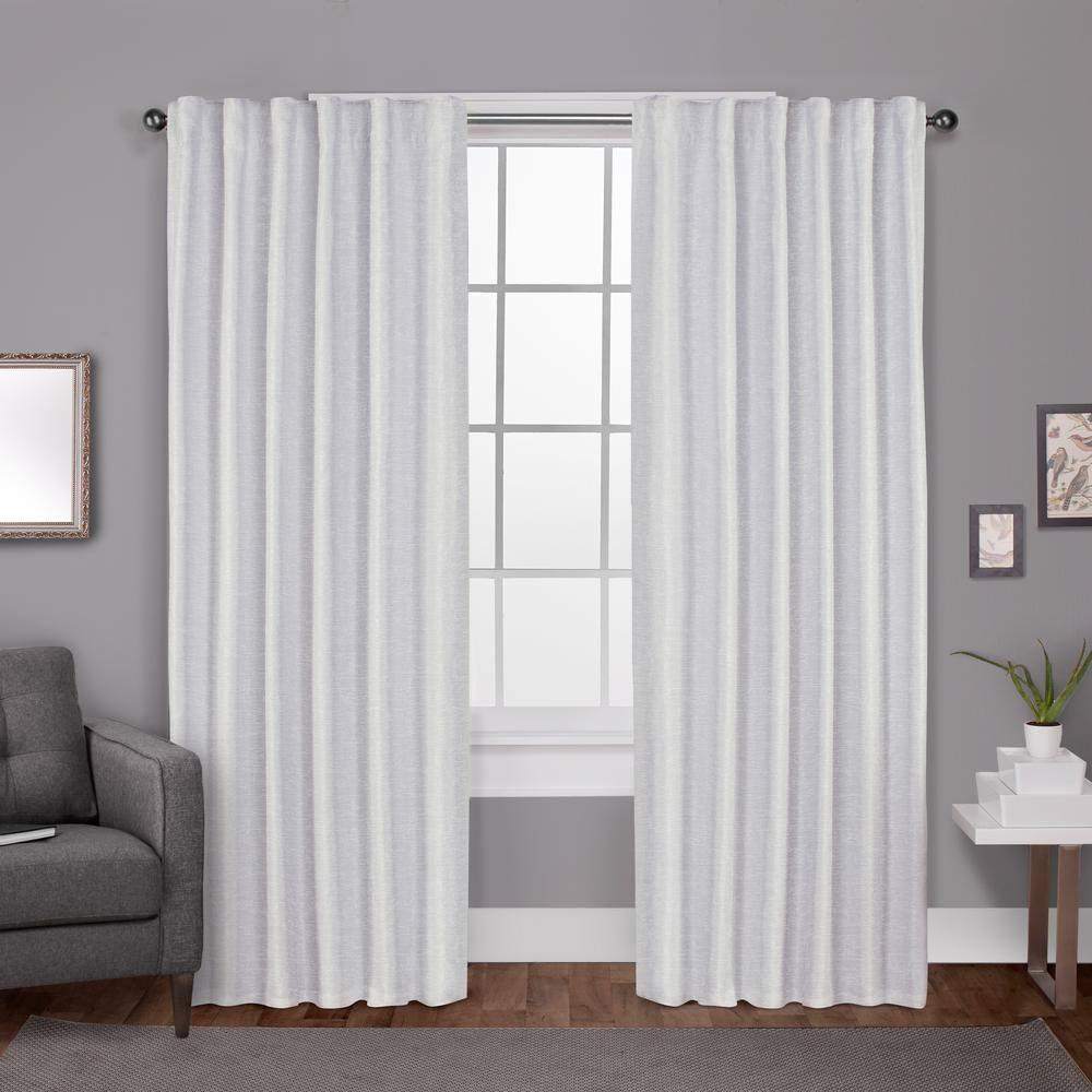 Zeus Winter White Solid Blackout Hidden Tab / Rod Pocket Curtain, 52 in. W x 96 in. L (Set of 2) price history on PriceWatchPro