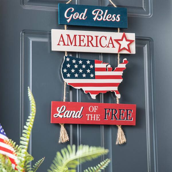 Breeze Decor – Patriotische E Initiale Americana – Everyday