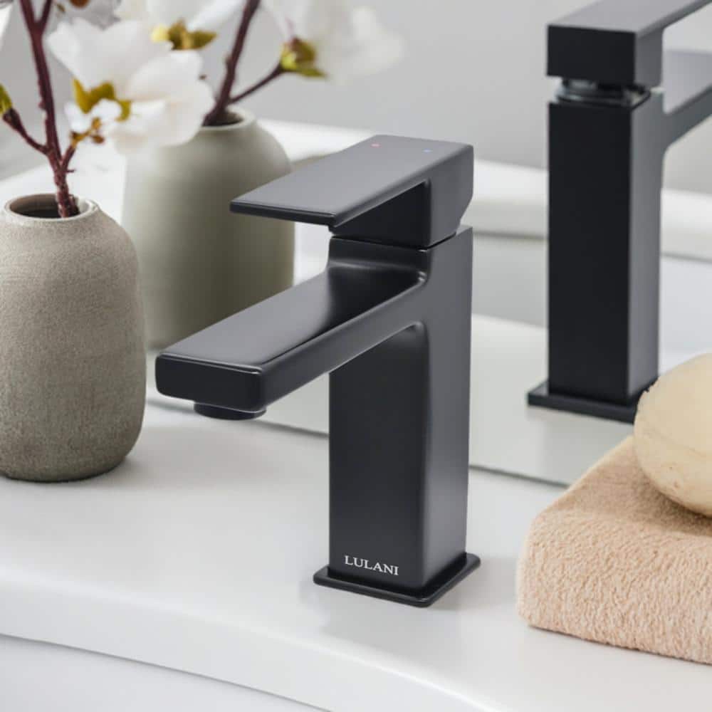Lulani Capri Elegant Matte Black Brass Single Hole Bathroom Faucet