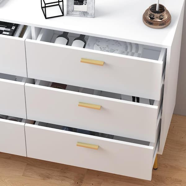 FUFU&GAGA 5-Drawer White Wood Chest of Drawer Accent Storage Cabinet  Organizer with Metal Leg 27.4 in. W x 15.7 in. D x 45 in. H KF200108-02 -  The Home Depot