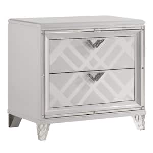 Rusconi 2-Drawer White Nightstand (28.5 in. H x 30.38 in. W x 17.75 in. D)
