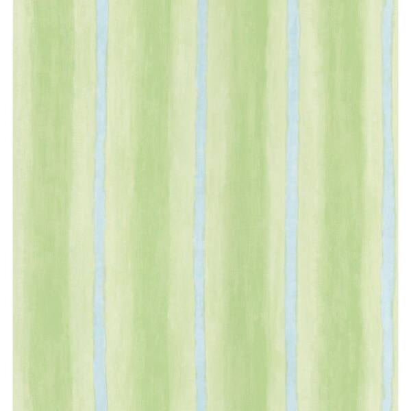 Brewster Destinations by the Shore Green Brushy Stripe Wallpaper Sample