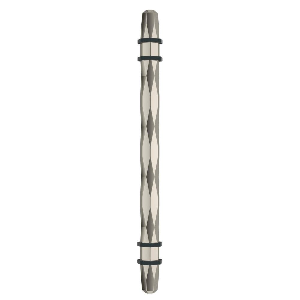 Modern Polished Nickel and Black Bronze Cabinet Bar Pull