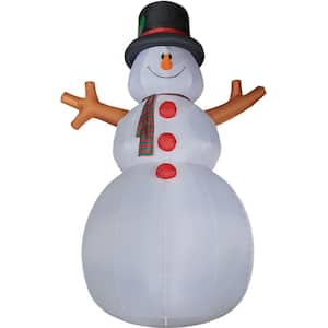 20 ft. x 5 ft. Jollu Snowman with RGB Lights Christmas Inflatable with Storage Bag